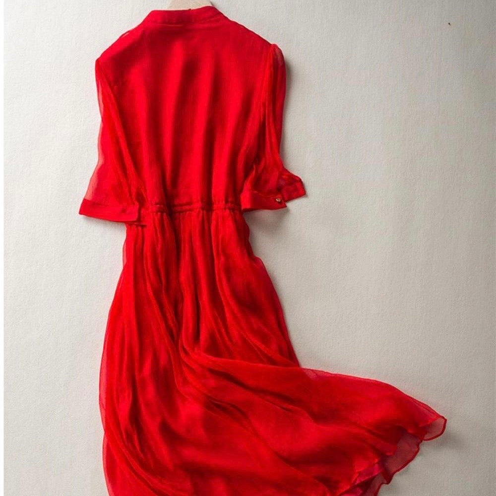 2 Color A/W Silk Maxi Dress