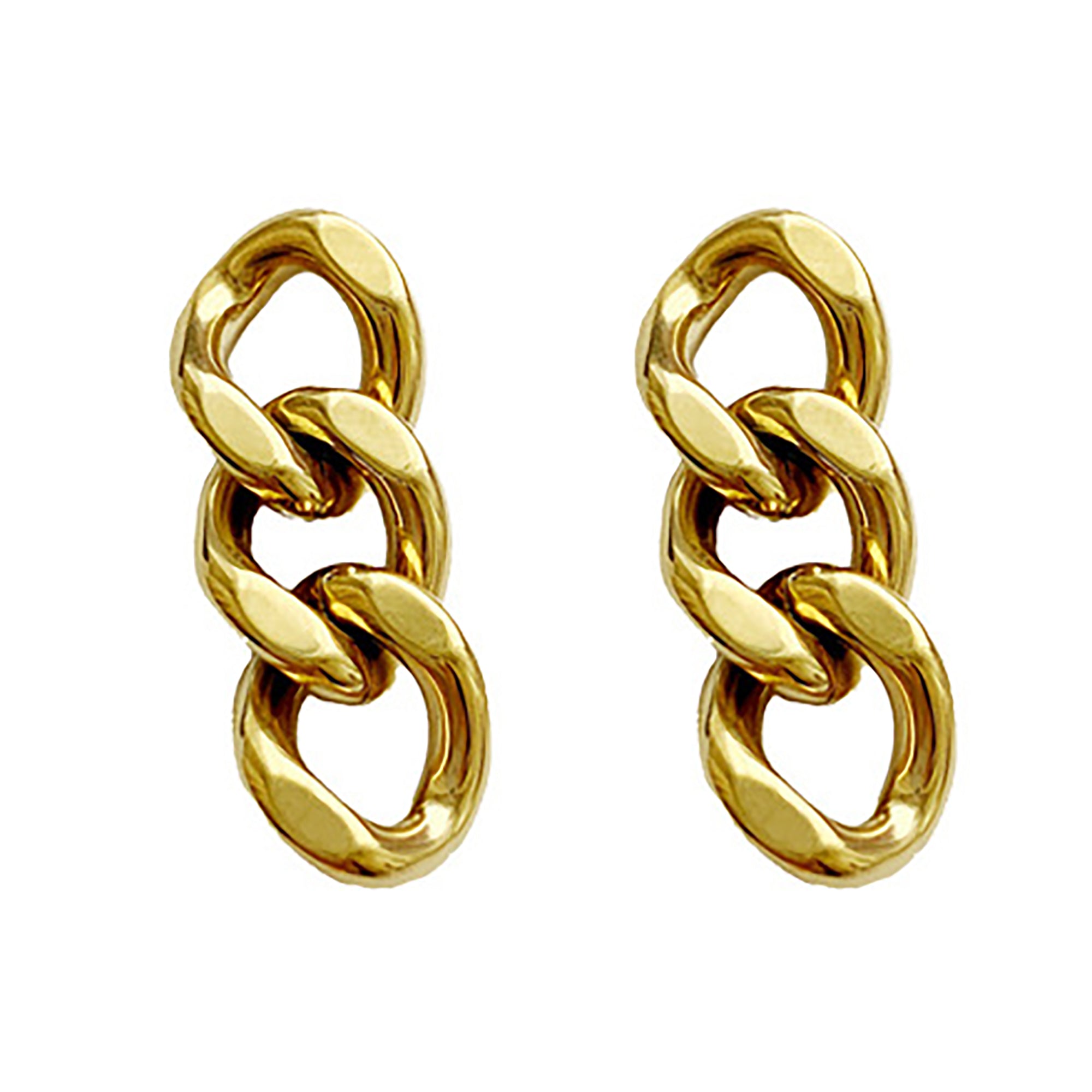 Gold Plated Metal Chain Link Earrings Valentine Day Gift Party