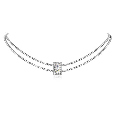 White Gold Plated CZ ChokerNecklace AnChus