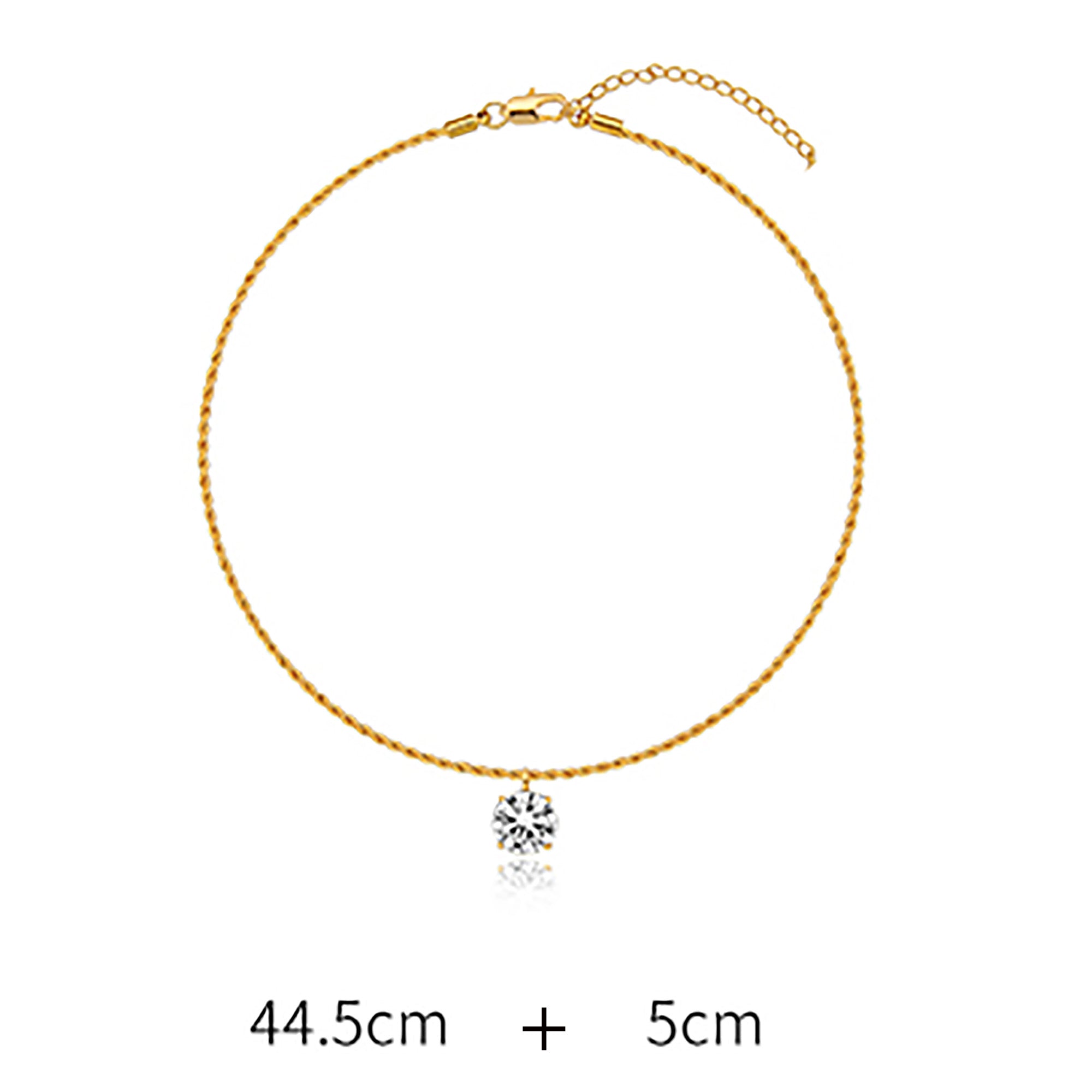 Gold Plated Round CZ Pendant Necklace AnChus