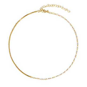 Gold Plated CZ Link Necklace AnChus