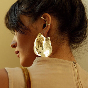 Gold Plated Deco Ear Cuff / Earrings