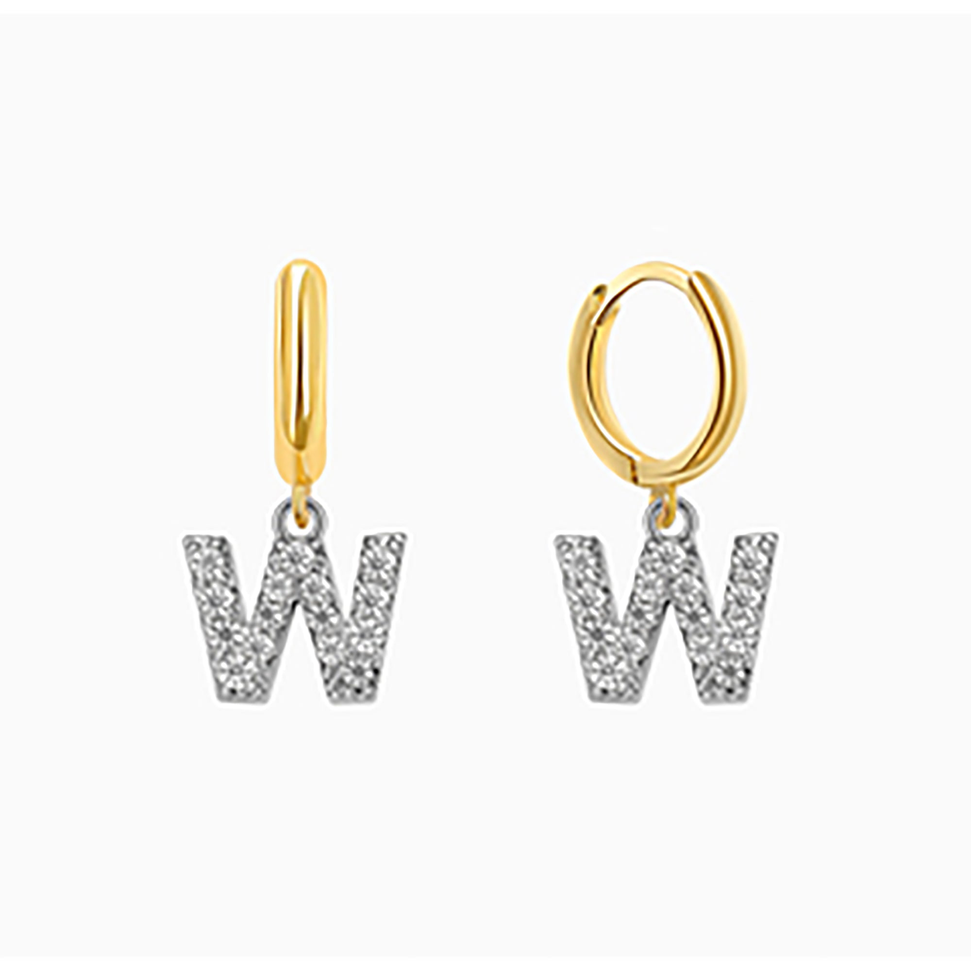 Letter Decor Chain Design Hoop Earrings