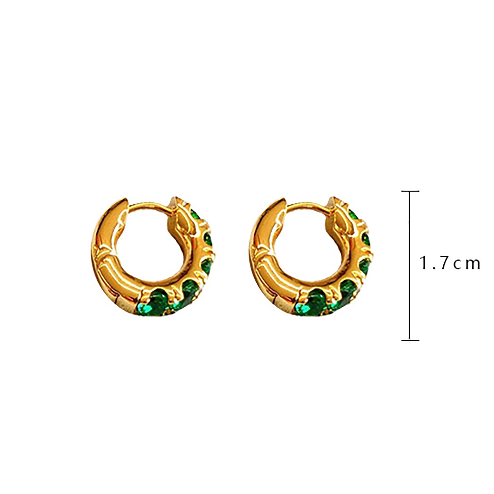 18K Gold CZ Hoop Earrings