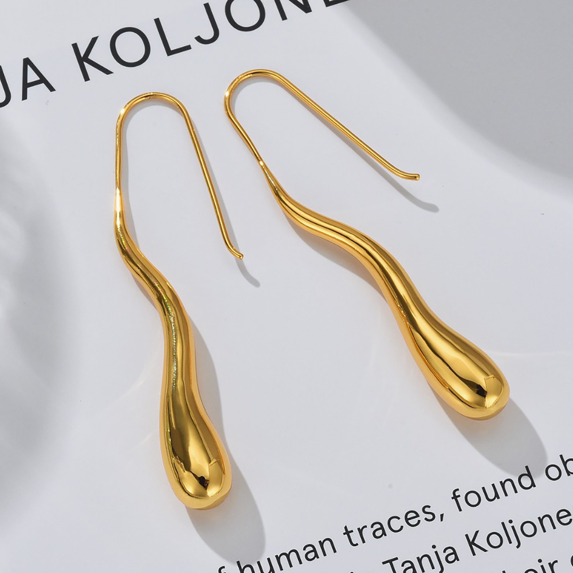 Gold Plated Bar Earrings Valentine Day Gift
