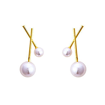 18K Gold Plated w/ Pearl Stud Earrings Valentine Day Gift Valentine Day Gift birthday party anniversary