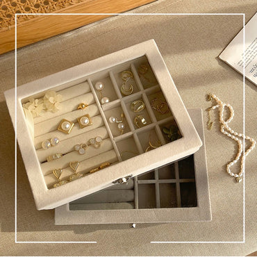 20x15x5cm Flannel Jewelry Box Organizer gift box Vintage Gift Case Home Deco Decoration Design Active
