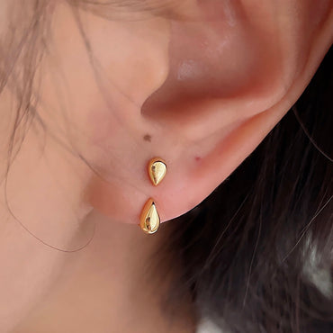 18K Gold Tear Double Side Earrings Ear Cuff Gift Valentine day KOL Birthday Gift