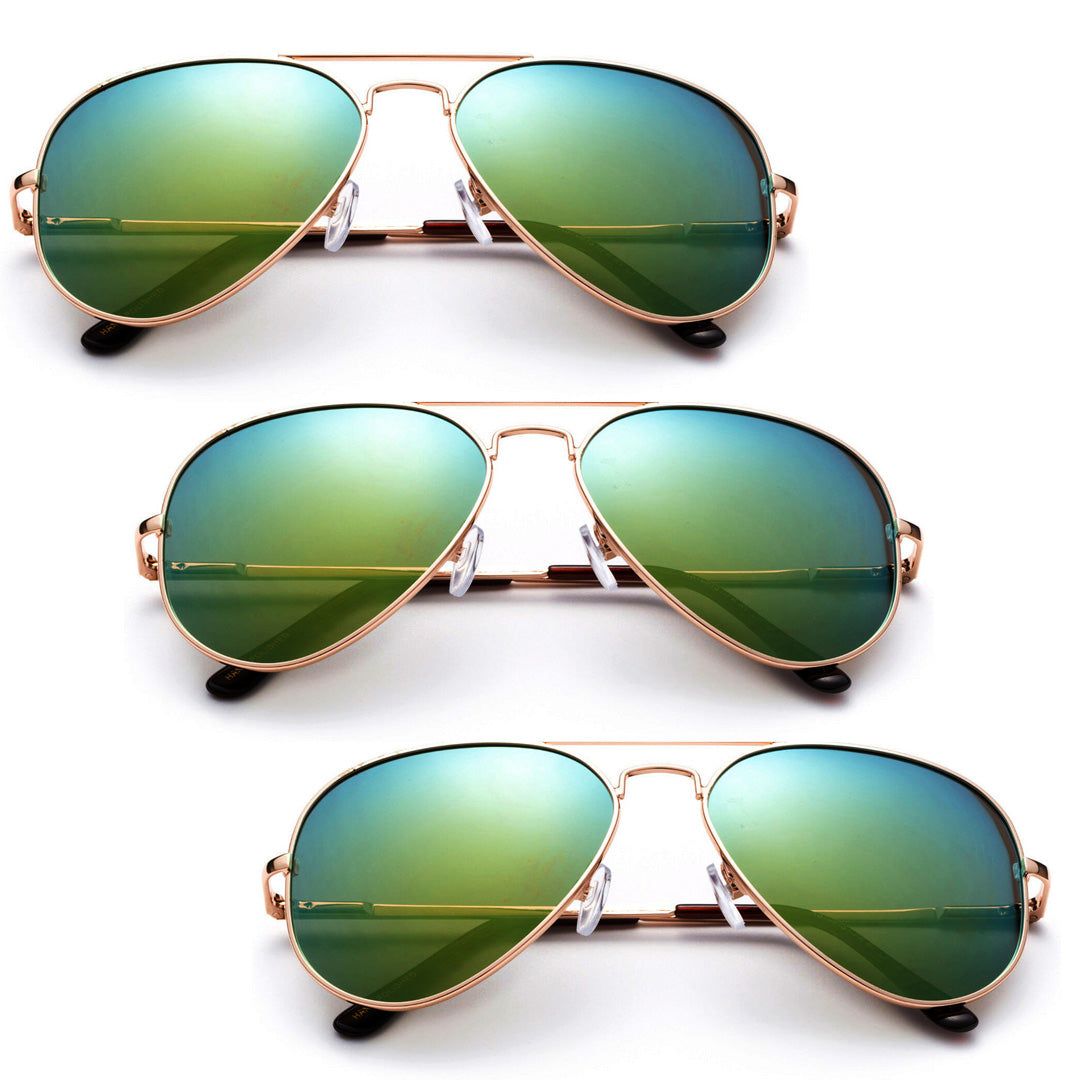 Oversized - 62mm Classy Green Aviator Sunglasses Vintage Eyewear Mirror Lens Men Women Glasses