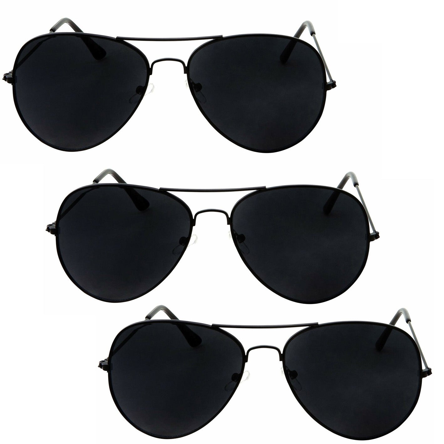 Oversized - 60mm Super Dark Lens Limo Tint Pilot Sunglasses - Men and Women Privacy Sunglasses