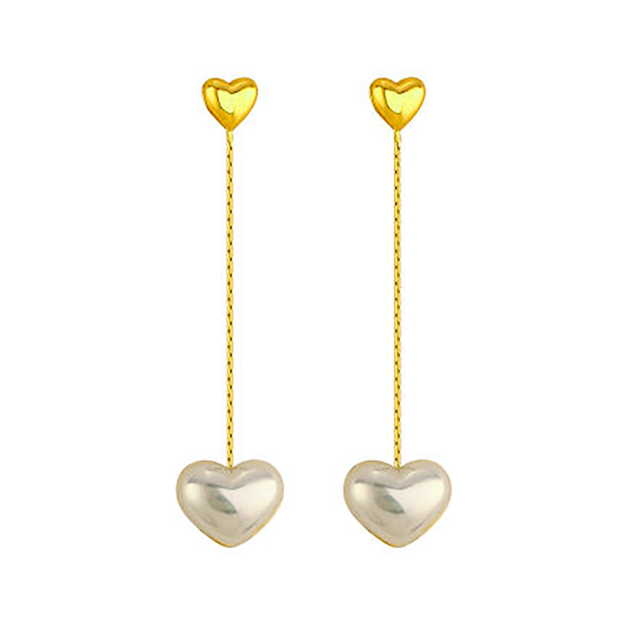 Gold Plated w/ Heart Pearl Dangle Earrings Valentine Day Gift Valentine Day Gift birthday party anniversary