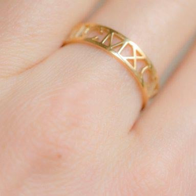 Personalized Hollow Initial Craft Ring