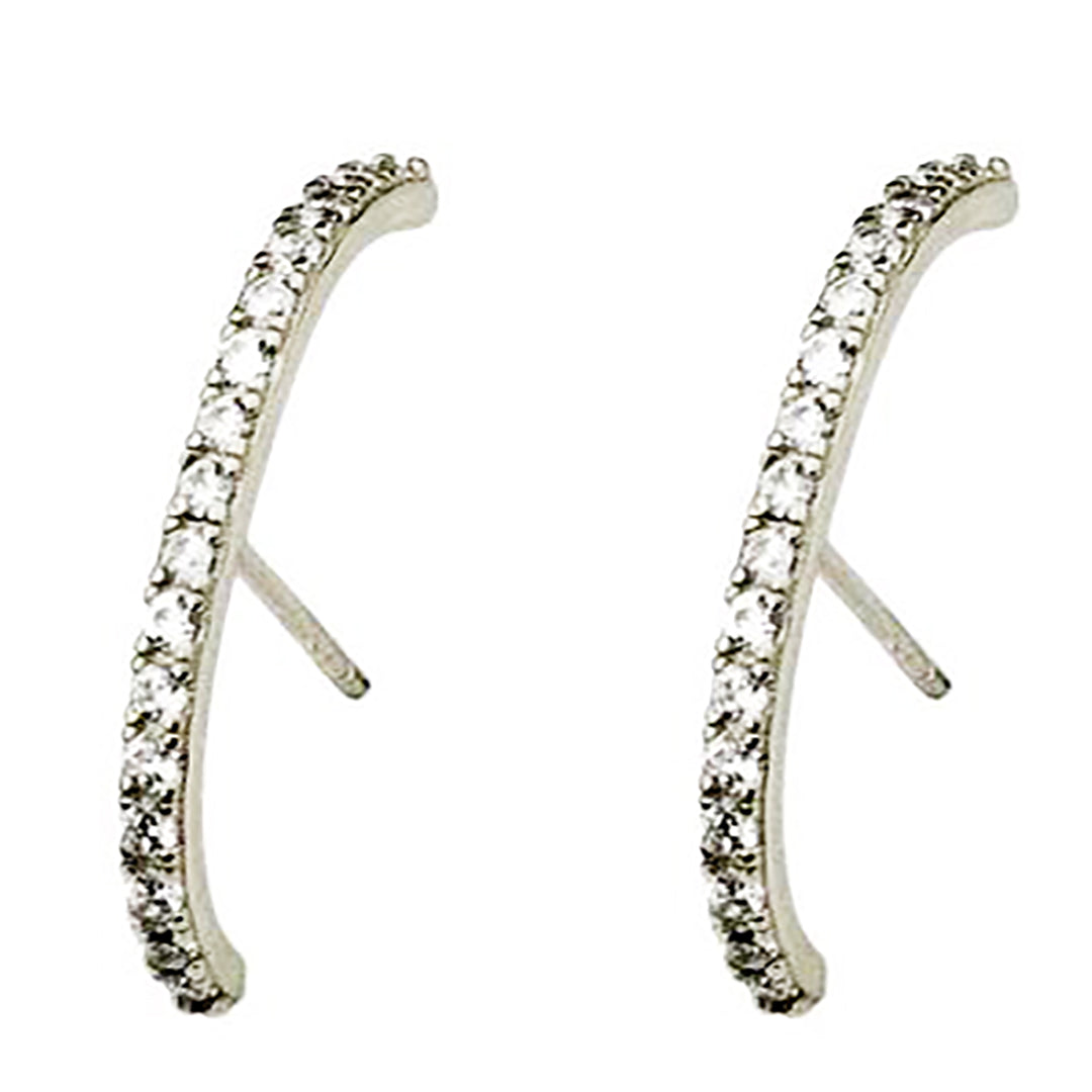 925 Sterling Silver / Gold Dipped Huggie Suspender Hoop Earrings