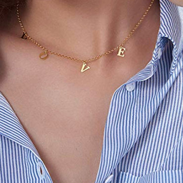 Personalized Initial Necklace - 14K Gold Dipped