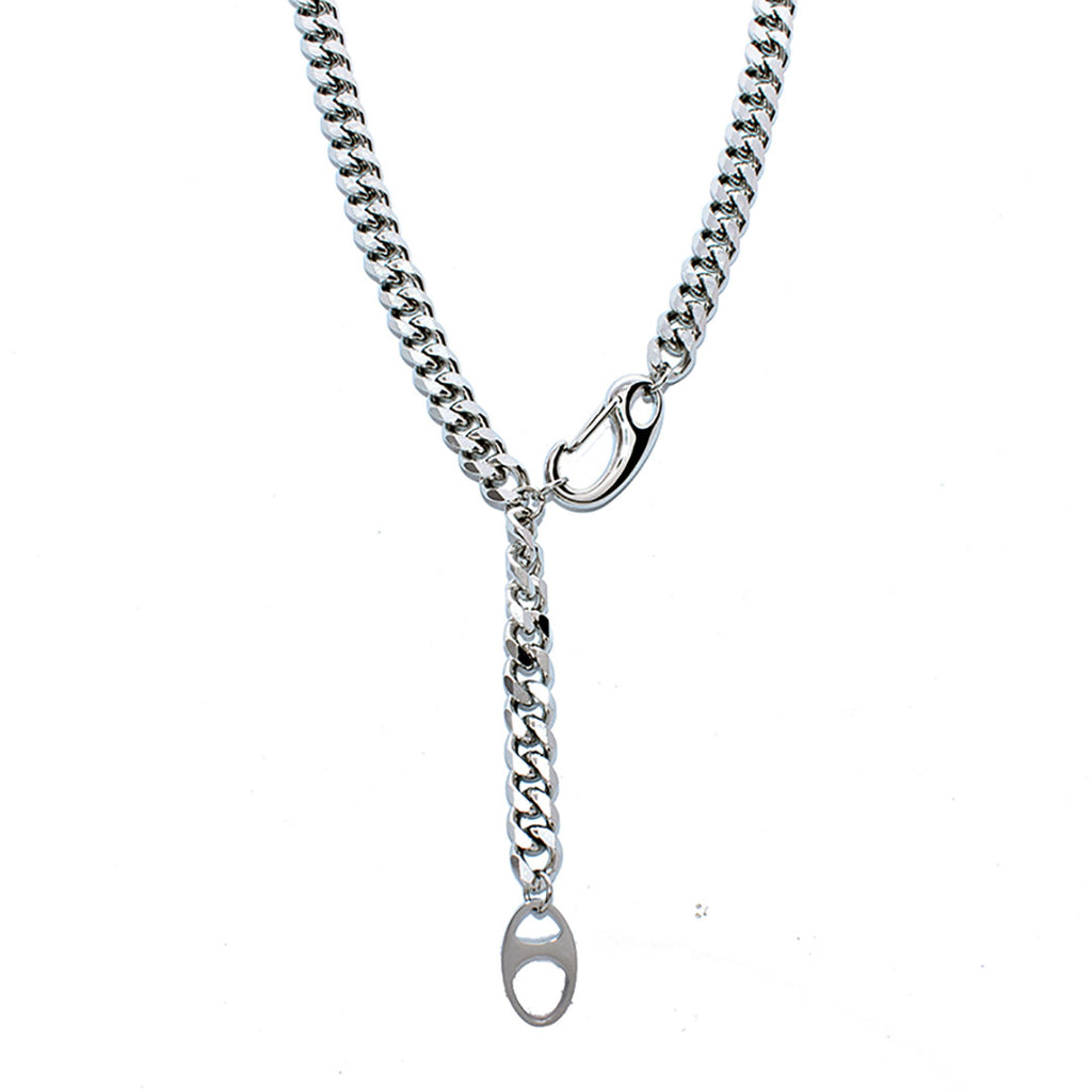 Stainless Steel 40cm Lock w/ Buckle Lariat Necklace Valentine Day Gift KOL / Youtuber / Celebrity / Fashion Icon styling
