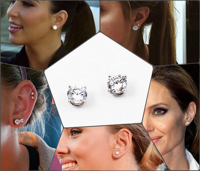 (CZ) AnChus 10mm Round CZ Stud Earrings