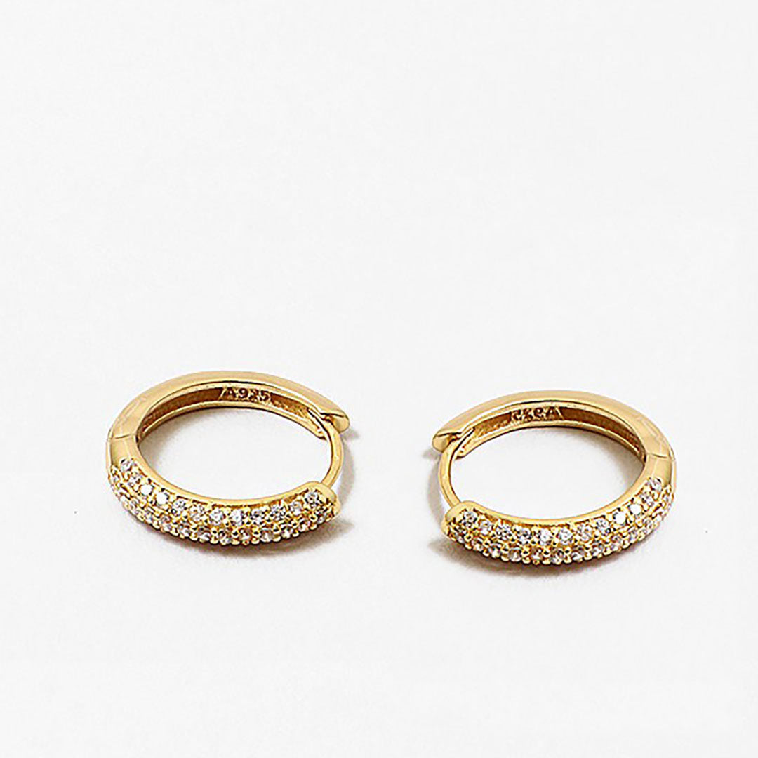 14K Gold Dipped /925 Sterling Silver Huggie Earrings